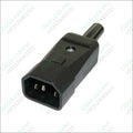 IEC C14 Re wireable Male Power Connector Black 3 Pin