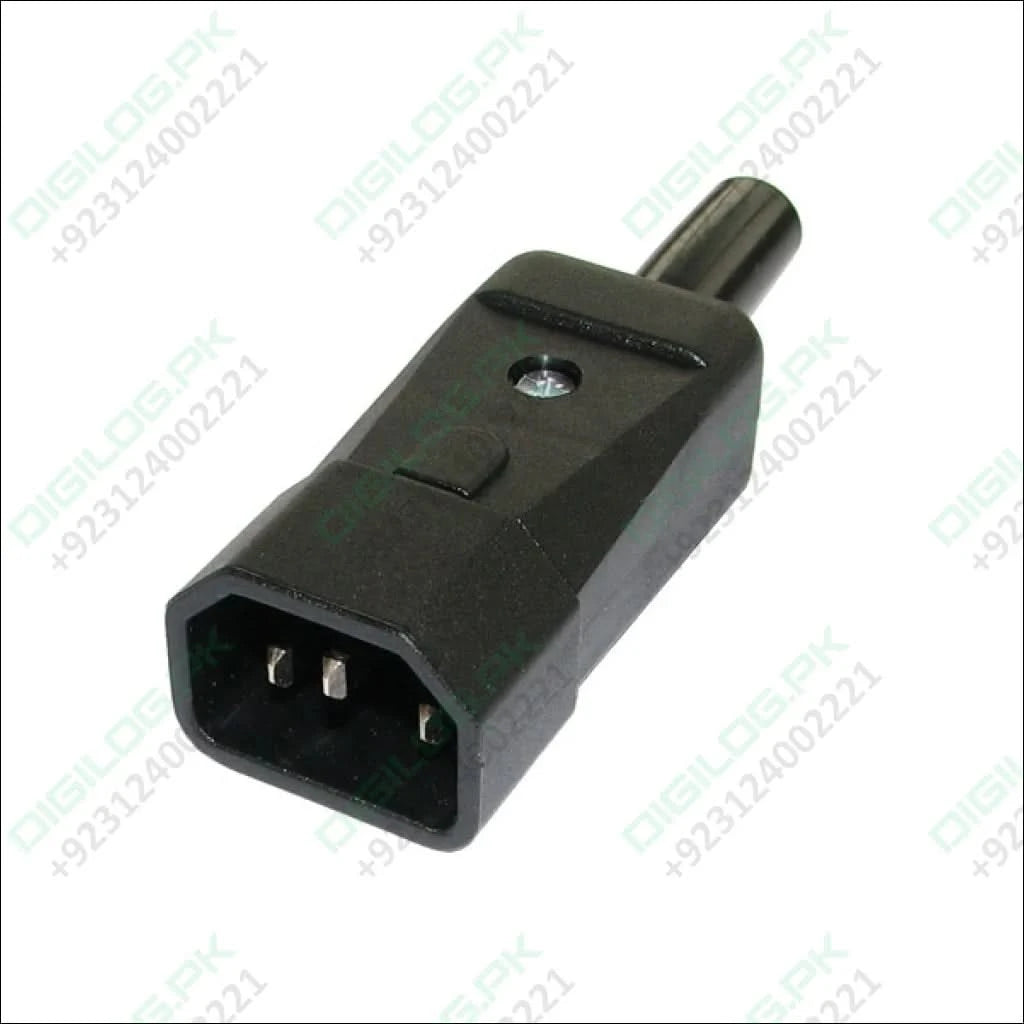 IEC C14 Re wireable Male Power Connector Black 3 Pin