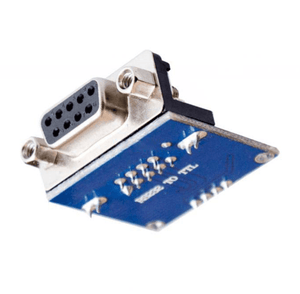 MAX232 RS232 To TTL Converter Module DB9 Serial Port Connector - a blue circuit board with pins and a female DB9 serial connector.