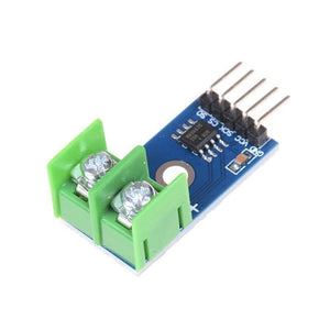 MAX6675 k Type Thermocouple Temperature Sensor Converter For Arduino SPI Interface Module HW551 - a blue circuit board, a green screw terminal block, and five gold-plated SPI interface pins.