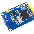 MCP2515 Can-bus Controller And Transceiver Module - a blue PCB, a two-pin screw terminal, an 8.000 MHz crystal oscillator, and header pins.