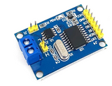 MCP2515 Can-bus Controller And Transceiver Module - a blue PCB, a two-pin screw terminal, an 8.000 MHz crystal oscillator, and header pins.