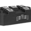 Mds 100A 3-phase 100 Ampere Bridge Rectifier Diode Module Without Screws Stock Lot - a black rectangular electronic component with five metal terminals and a printed circuit diagram.