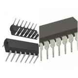 MDT10F676 8-bit Microcontroller - High Performance And Low Power - two black integrated circuit chips with metallic pins in a dual in-line package configuration.