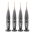 MECHANIC 1.5 SCREWDRIVER - four identical grey precision screwdrivers with textured grips, metal shafts, rounded bases, and a logo featuring a cartoon head above the text "CORN玉米".
