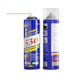 MECHANIC 530 CLEANING SPRAY (NEW VERSION) - Cleaning Solution - two tall cylindrical blue cans of Mechanic 530 precision electronic cleaning solvent, one with a transparent cap and one without.
