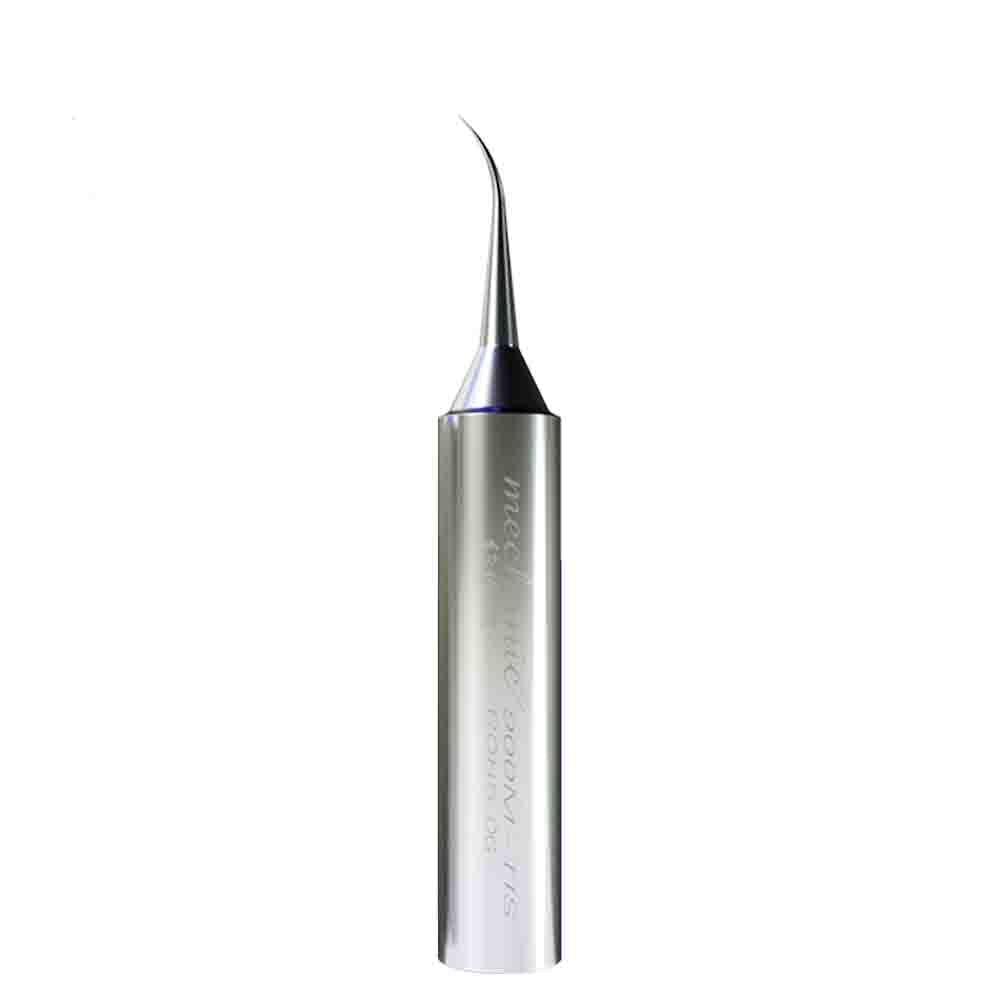 Mechanic 900M-T-IS Soldering Iron Tip For Phone Repair BGA Jumper Wire Motherboard Soldering Welding Iron Tip - a silver-coloured, cylindrical soldering tip with a thin, curved, pointed end and etched text on its body.