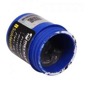 Mechanic Flux Solder Paste 40G 148 Degree XP5 - shown as an open blue plastic jar containing grey solder paste with a product label on the side.