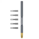 MECHANIC FS51 GLUE REMOVAL BLADE - Repair Blade - grey cylindrical hobby knife with a knurled grip, a gold-coloured metal tip, "MECHANIC" branding, and five matching flat rectangular replacement blades.