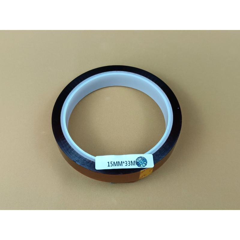 MECHANIC HEAT TAPE 15MM - Repair Tape - circular roll of amber-colored adhesive tape on a white plastic core with a label reading 15MM*33M.