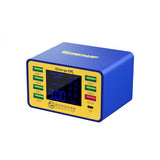 Mechanic Icharge 8p / 8s Qc 3.0 Multi-port Smart Fast Charger With Digital Display - blue casing, eight USB ports, a PD port, and a digital display showing current and voltage readings.
