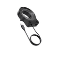 MECHANIC L144 MICROSCOPE RING LIGHT - black circular led ring light with a rectangular base, featuring a side power switch, side vents, and a black USB-A cable extending from the unit.