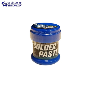 Mechanic LW50 Solder Paste 138°c Low Temp 50G - shown as a blue plastic cylindrical jar with a label reading "SOLDER PASTE" on a white background.