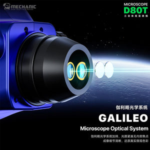 MC D80T microscope Galileo optical system lens head close-up