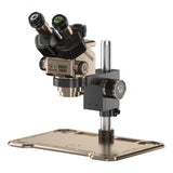 MECHANIC ROBOT 7060T-TG 60X TRINOCULAR STEREO MICROSCOPE - bronze and black binocular microscope with a wide flat base, labeled "Mechanic" and "Robot 7060T," featuring two eyepieces and a vertical adjustment knob.