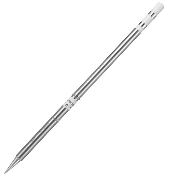 Mechanic Soldering Iron Bit Ot-i For T12 Soldering Stations - a long, silver, needle-tipped metal soldering iron tip with a white connector end.