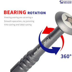 MECHANIC STAR 0.8 SCREWDRIVER (iMini) - grey metallic screwdriver handle featuring a knurled grip, a rotating top cap with a star-shaped inlay, and the text "mechanic iMini" printed on the shaft.