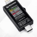 Mechanic T-824 Charging Port Pin Tester Current Power Check Type-C 8 Pin Phones - a black rectangular device with a digital display showing data, a USB-C connector, and a top-mounted port.