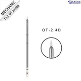 MECHANIC TIP OT 2.4D - Soldering Iron Tip - silver, cylindrical T12 soldering iron tip with a flat chisel-shaped end and a white connector base, featuring the label "OT-2.4 D" and "MECHANIC" text.