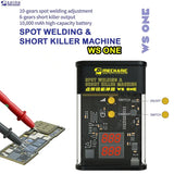 MECHANIC WS ONE SPOT WELDING SHORT KILLER - Short Circuit Detector - black rectangular spot welding and short killer machine with a transparent front panel, yellow buttons, and a dual-line red digital display.