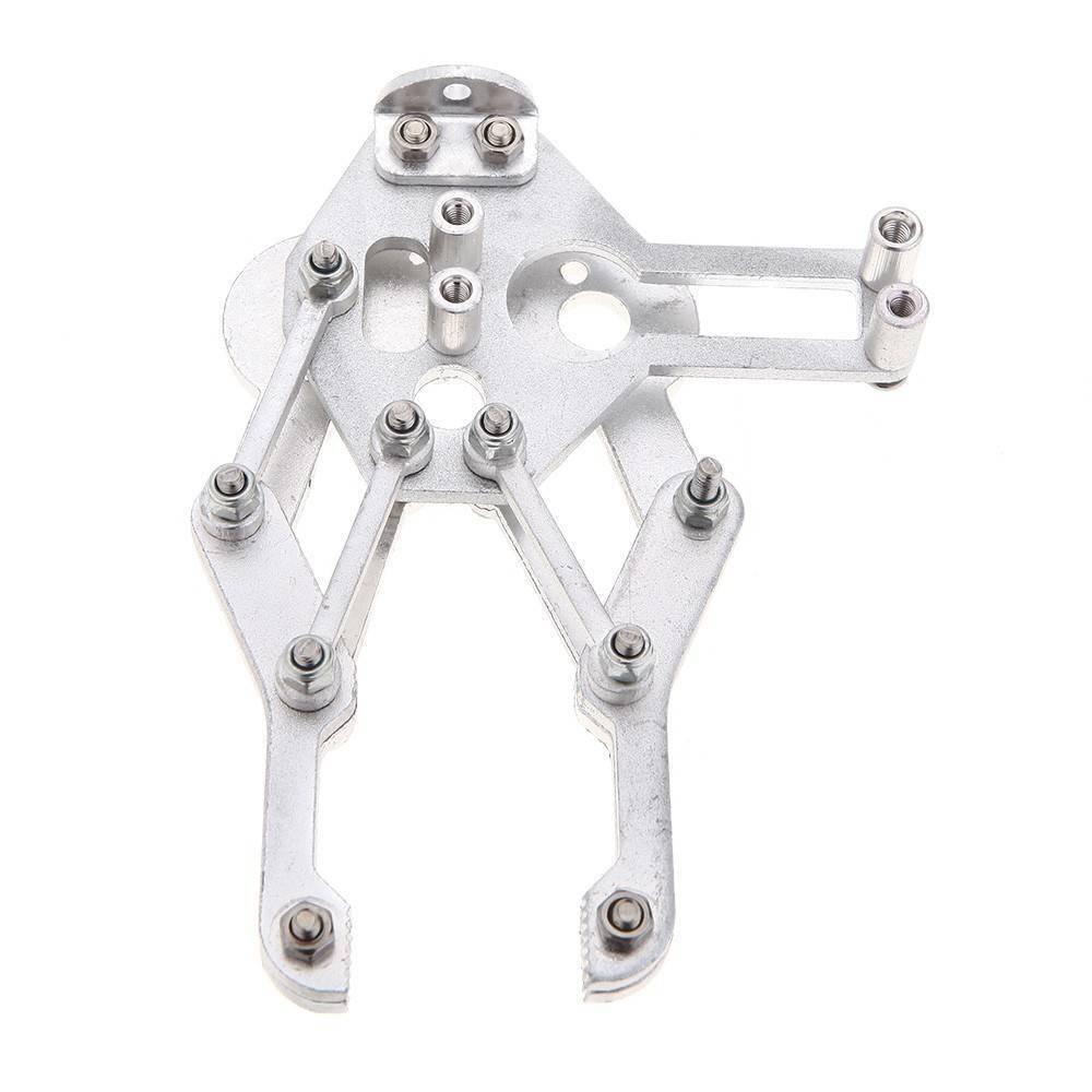 Mechanical Metal Gripper For Robot Mechanical Claw Robotic Arm Manipulator - a silver-coloured metal robotic manipulator assembly with two gripping arms and mounting hardware.