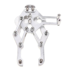Mechanical Metal Gripper For Robot Mechanical Claw Robotic Arm Manipulator - a silver-coloured metal robotic manipulator assembly with two gripping arms and mounting hardware.