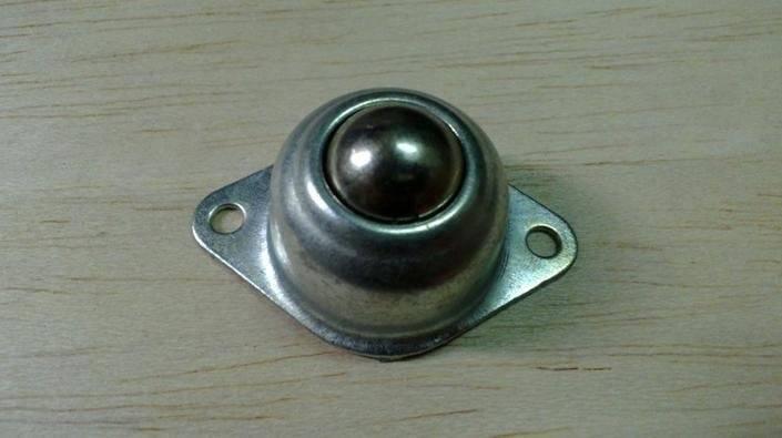 Metal Ball Caster Wheel 25mm Metal Ball For Robot - a silver metal caster with a central ball bearing and a two-hole mounting flange.