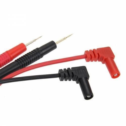Meter Test Lead Probe HC92 - a pair of red and black multimeter probes with sharp metal tips and right-angle banana plug connectors.