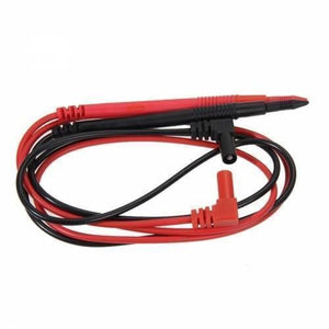 Meter Test Lead Probe HC92 - a pair of red and black multimeter test leads with right-angle banana plugs and pointed probes coiled together.