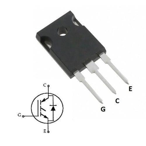 MGW20N60D IGBT Power Transistor - a black three-pin electronic component shown with its corresponding circuit diagram labeled with G, C, and E terminals.