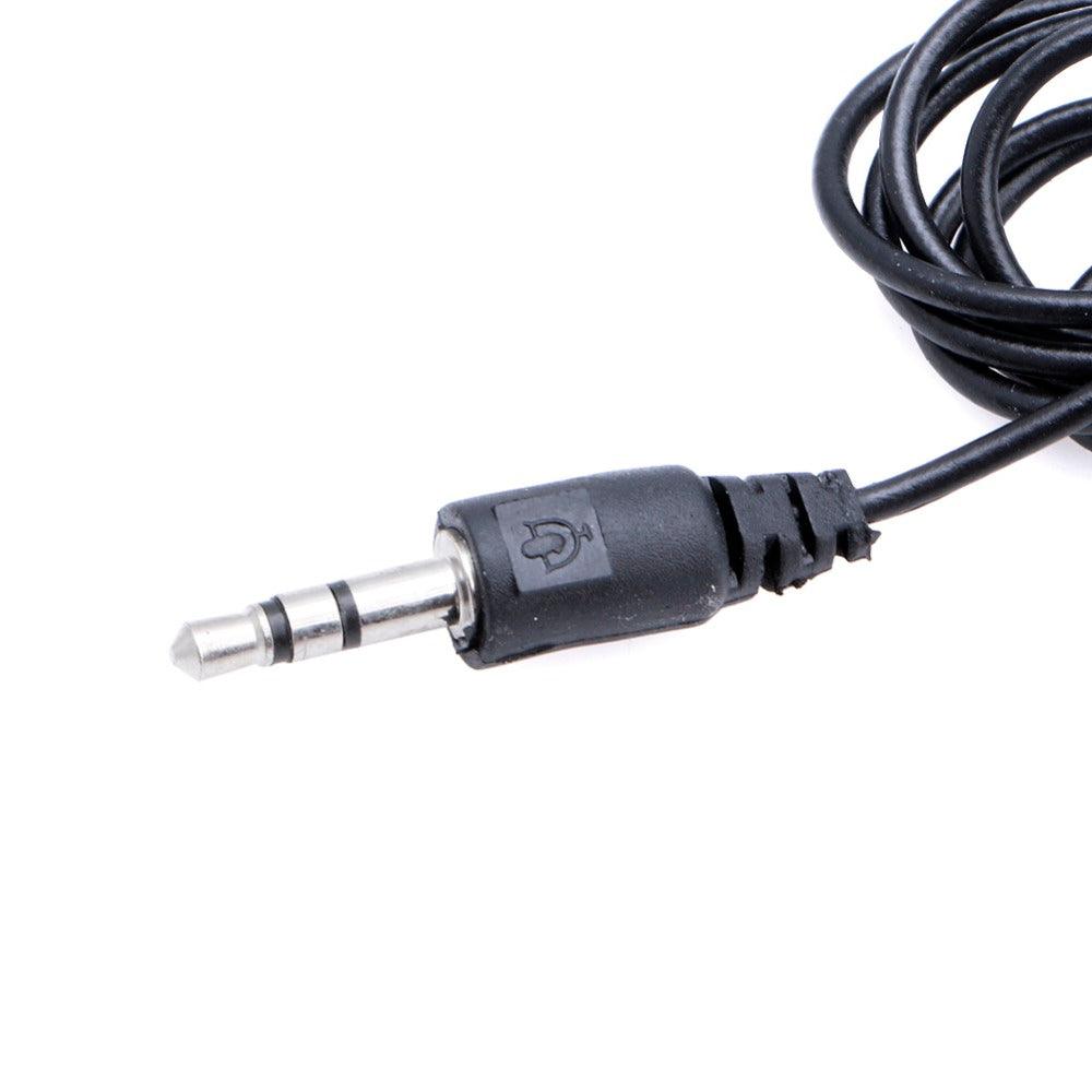 Mic Microphone 3.5mm For Dslr Other Equipment Youtube Black - a close-up shot of a black 3.5mm audio connector plug with a microphone icon on the housing.