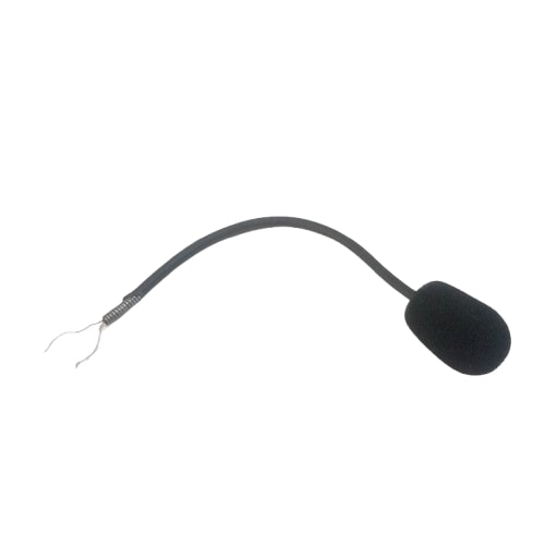 Mic Microphone for Audio - a black foam-covered microphone head on a flexible gooseneck arm with exposed wire leads at the end.