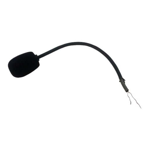 Mic Microphone for Audio - a black foam-covered microphone head attached to a flexible boom arm with exposed wire leads at the end.