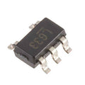 MIC5219 3.3V 5pin Low Dropout Voltage Regulator - a close-up view of a small black five-pin electronic component with the text LG33 printed on top.