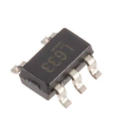 MIC5219 3.3V 5pin Low Dropout Voltage Regulator - a close-up view of a small black five-pin electronic component with the text LG33 printed on top.