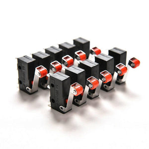 Micro Roller Lever Arm Open Close Limit Switch Micro Switch - shown as a group of black rectangular switches with red rollers and metal lever arms on a white background.
