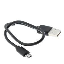 Micro USB cable for ESP32 Charging cable 12 inch edge to edge - a black USB-A to micro-USB charging cable shown in a coiled loop against a white background.
