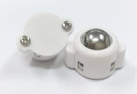 MINI 3PI Car N20 Caster Wheel MINI 3PI Car N20 Caster Robot Ball Wheel for smart car Robot Car Project Work - two white plastic caster units with metal ball bearings and mounting screws.