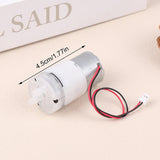 Mini 5V Water Pump Diaphragm Pump Micro Self Priming Suction Drinking Fountain Water Pump Water Dispenser Pump - a silver metal motor attached to a white plastic pump head with two red and black wires ending in a white connector.