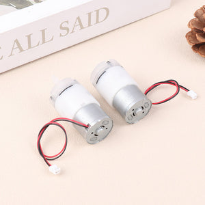 Mini 5V Water Pump Diaphragm Pump Micro Self Priming Suction Drinking Fountain Water Pump Water Dispenser Pump - two white and silver cylindrical diaphragm pumps with attached red and black wires ending in white connectors.