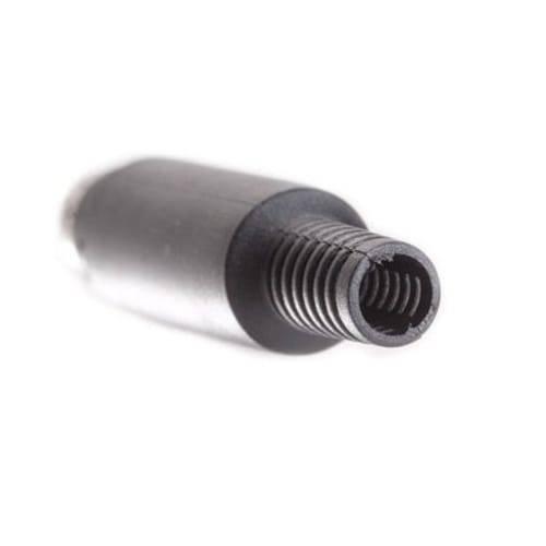Mini DIN Male Solder 8 Pin Connector - shown as a close-up of the black cylindrical connector body with its threaded plastic end and internal pins.