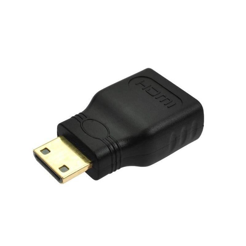 Mini HDMI Male To HDMI Female Adapter Converter For Raspberry Pi Zero w - a black plastic adapter with a gold-plated Mini HDMI male connector on one end and an HDMI port.