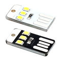 Mini LED Ultra Thin USB Powered LED Lamp Camping Night Light - two small rectangular USB-powered LED modules, one with a white board and one with a black board.