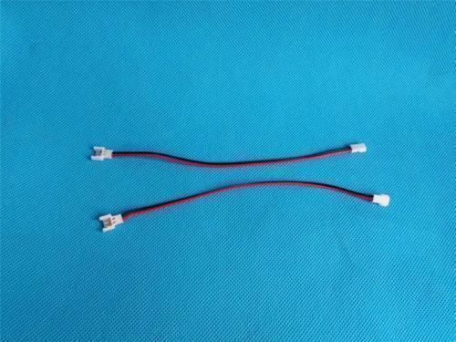 Mini Micro JST2.0 Losi 2.0mm 2-pin Connector Plug Male Female With Wire - two pieces of red and black wire with white male and female connectors on a blue background.
