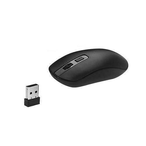 Mini Wireless Keyboard And Mouse For Raspberry Pi - a black wireless mouse with a scroll wheel and DPI button next to its small USB receiver.