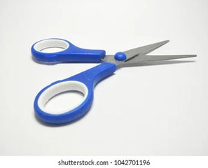 Mix Colour Scissore For General - blue and white plastic-handled scissors with metal blades, shown against a plain white background.