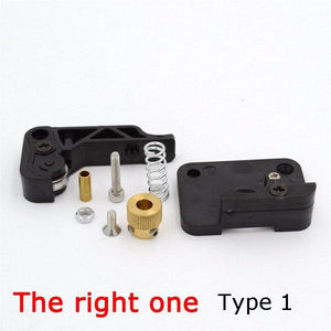 MK8/9 Dual Extruder Feed Device Part For 3d Printer 1.75mm Filament - 1( Right Side) - the right-side assembly with black plastic components, a brass gear, spring, and screws.