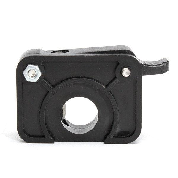 MK8/9 Dual Extruder Feed Device Part For 3d Printer 1.75mm Filament - 1( Right Side) - a black plastic extruder component with a metal nut and lever.