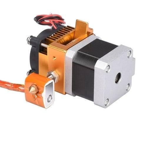 MK8 Extruder Head J-head Hotend 0.4mm Nozzle Assembled Complete Kit 3d Printer Parts - a gold-coloured metal hotend attached to a silver and black stepper motor.