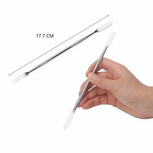 Mobile Phone / Tablet 17.7cm Metal Disassembly Rods Crowbar Repairing Tool - shown as a double-ended silver metal rod held in a hand with a dimension diagram.